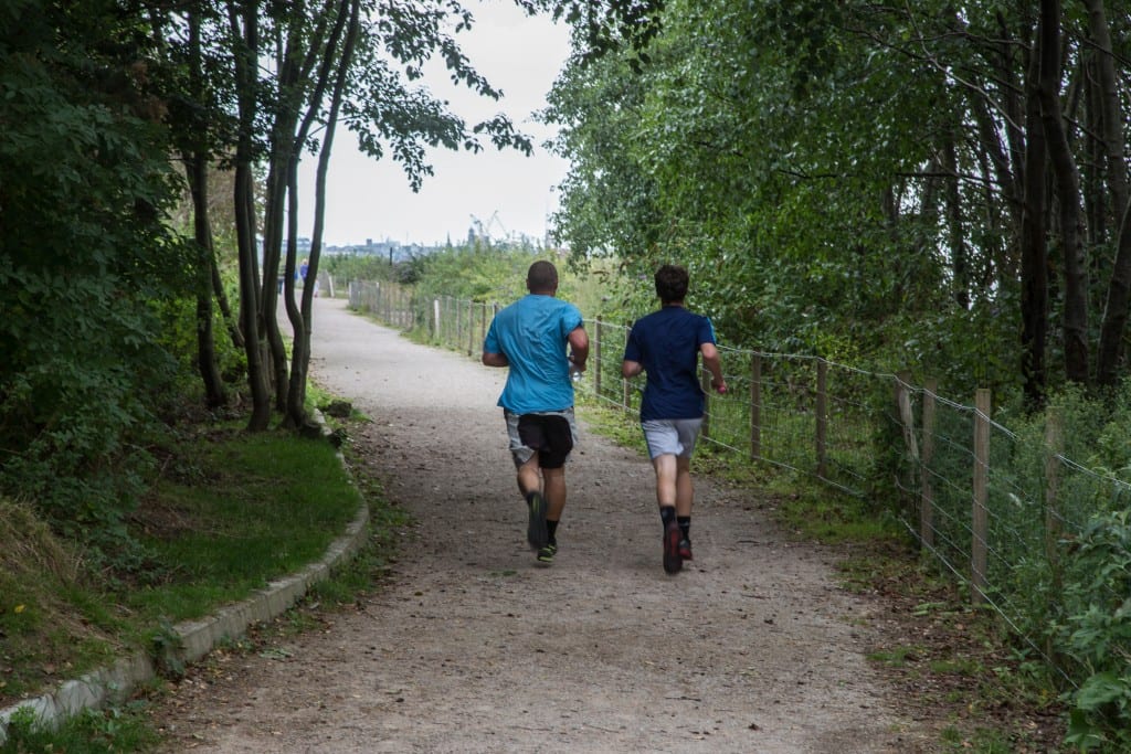 Runners at Port Sunlight River Park. Copyright Ron Thomas.
